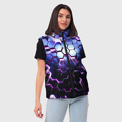 Женский жилет Соты - 3d / 3D-Красный – фото 3