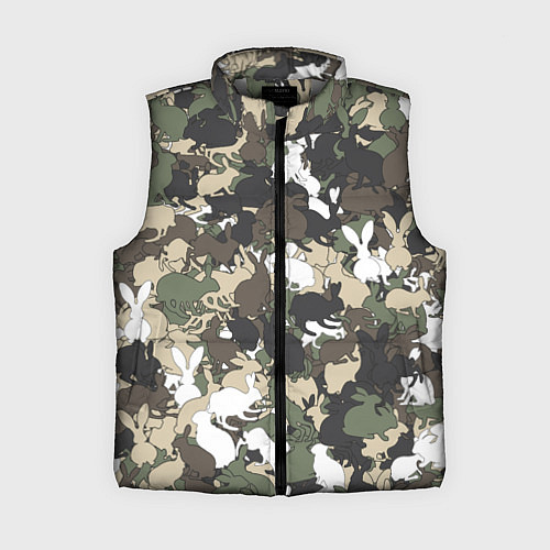 Женский жилет Камуфляж с кроликами / 3D-Светло-серый – фото 1