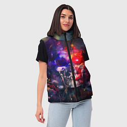 Женский жилет Vanguard neon skull Fashion pattern, цвет: 3D-черный — фото 2