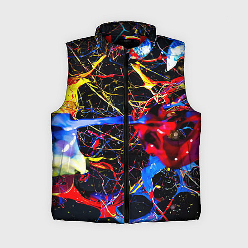 Женский жилет Импрессионизм Vanguard neon pattern / 3D-Красный – фото 1