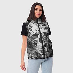 Женский жилет Смерть в цветах Коллекция Get inspired! F-b-s, цвет: 3D-черный — фото 2