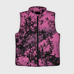 Женский жилет Кресты и хаос На розовом Коллекция Get inspired! F, цвет: 3D-черный