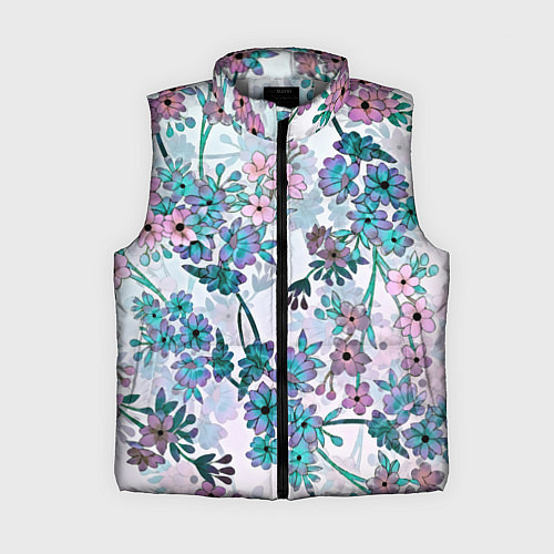 Женский жилет Яркие красочные цветы / 3D-Светло-серый – фото 1