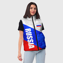 Женский жилет RUSSIA - SPORTWEAR - ТРИКОЛОР, цвет: 3D-черный — фото 2