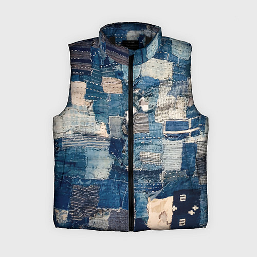 Женский жилет Patchwork Jeans Осень Зима 2023 / 3D-Черный – фото 1