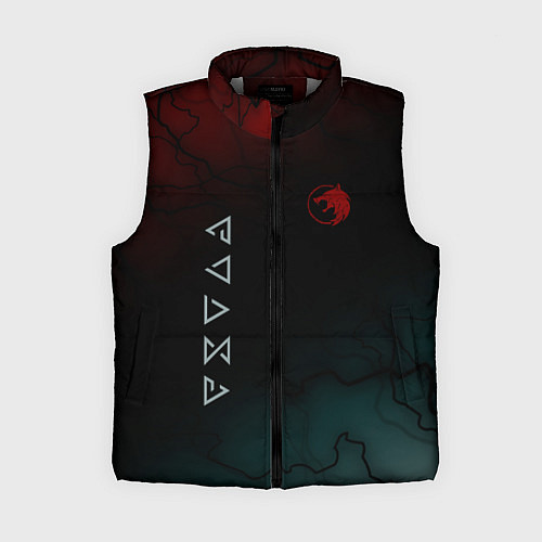 Женский жилет The witcher Волк Черные Молнии / 3D-Светло-серый – фото 1