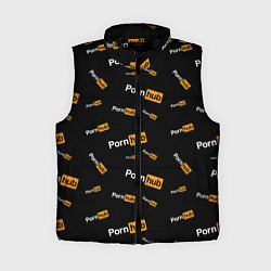 Женский жилет PORN HUB НАДПИСИ ПАТТЕРН, цвет: 3D-черный