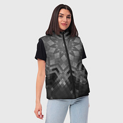 Женский жилет Серый геометрический орнамент-калейдоскоп, цвет: 3D-красный — фото 2