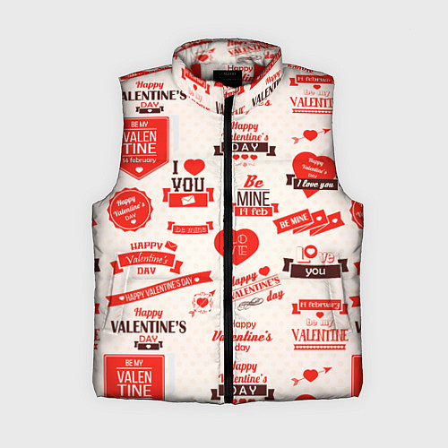 Женский жилет Поздравления - паттерн - HAPPY VALENTINES DAY / 3D-Красный – фото 1