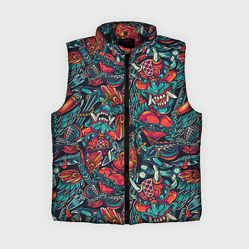 Женский жилет Japanese mask l Oni / 3D-Черный – фото 1