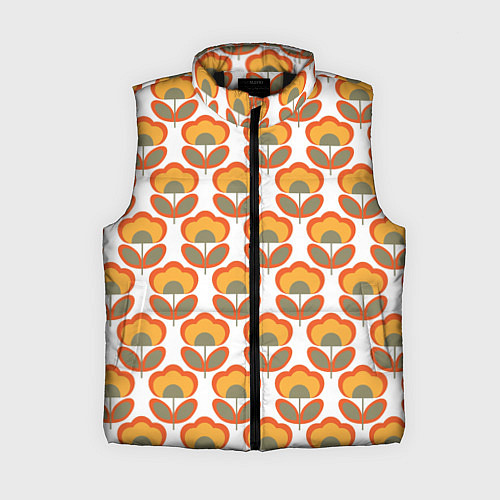 Женский жилет ЦВЕТЫ В СТИЛЕ 70х / 3D-Черный – фото 1