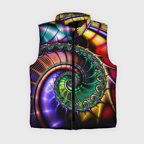 Женский жилет Красочная фрактальная спираль Colorful fractal spi / 3D-Красный – фото 1