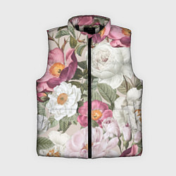 Женский жилет Цветы Розовый Сад Пион и Роз