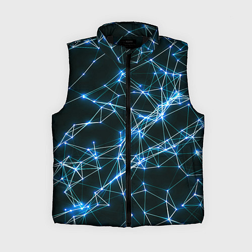 Женский жилет Нейронная сеть - фон / 3D-Черный – фото 1