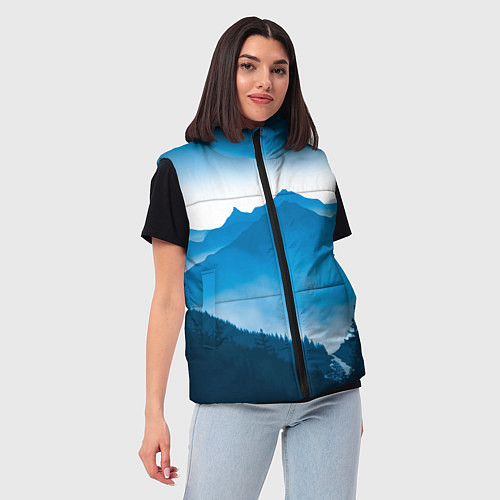 Женский жилет Горы Лес / 3D-Красный – фото 3