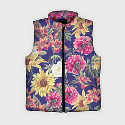 Женский жилет Цветы Розовые Пионы