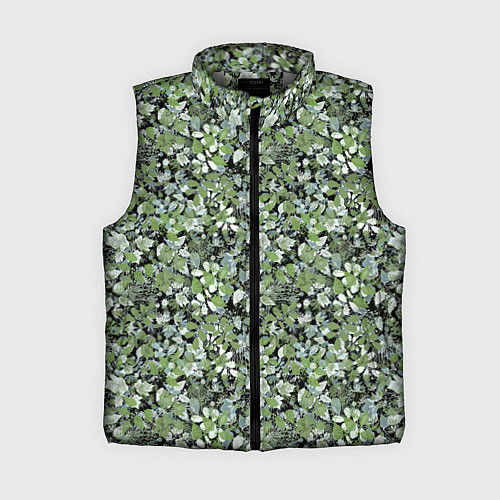 Женский жилет Летний лесной камуфляж в зеленых тонах / 3D-Светло-серый – фото 1