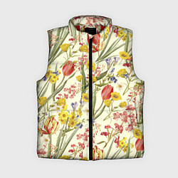Женский жилет Цветы Весенние Тюльпаны