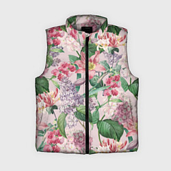 Женский жилет Цветы Розовые Лилии и Сирень, цвет: 3D-светло-серый