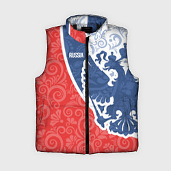 Женский жилет ГЕРБ РОССИИ С УЗОРАМИ, цвет: 3D-черный
