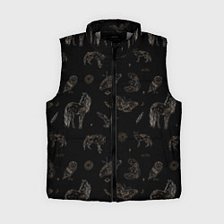 Женский жилет Мистические животные волк птица бабочка лошадь