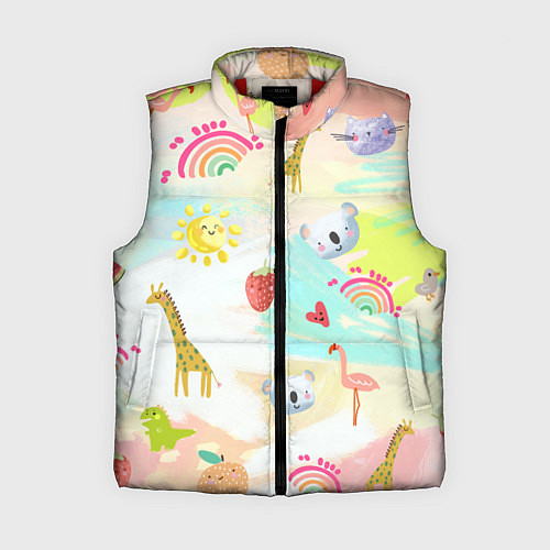Женский жилет Красочные животные / 3D-Красный – фото 1