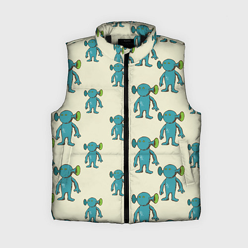 Женский жилет Милые зеленые человечки / 3D-Черный – фото 1