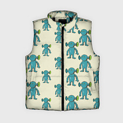 Женский жилет Милые зеленые человечки, цвет: 3D-черный