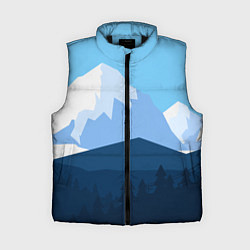 Женский жилет Горы, лес, канатная дорога, цвет: 3D-черный