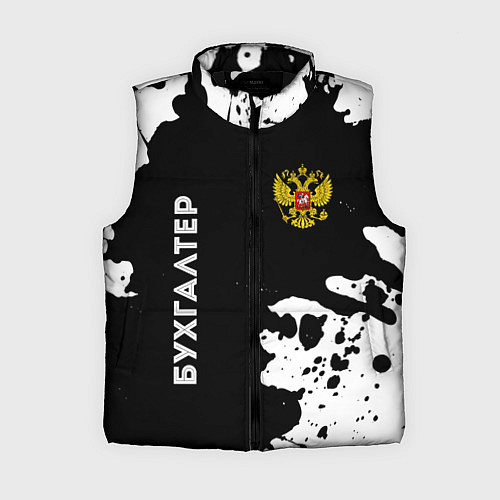 Женский жилет Бухгалтер из России и Герб Российской Федерации / 3D-Черный – фото 1