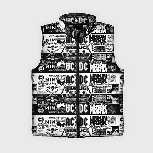 Женский жилет THE TEXTURE OF LEGENDARY ROCK BANDS / 3D-Черный – фото 1
