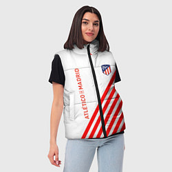 Женский жилет Atletico madrid красные полосы, цвет: 3D-светло-серый — фото 2