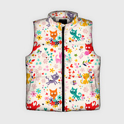 Женский жилет COLORFUL FUNNY KITTENS, цвет: 3D-светло-серый