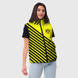Женский жилет Borussia черные полосы, цвет: 3D-красный — фото 2