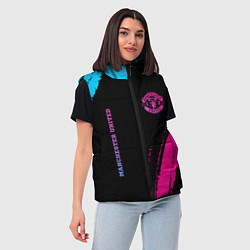 Женский жилет Manchester United Neon Gradient, цвет: 3D-черный — фото 2