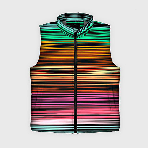 Женский жилет Multicolored thin stripes Разноцветные полосы / 3D-Светло-серый – фото 1
