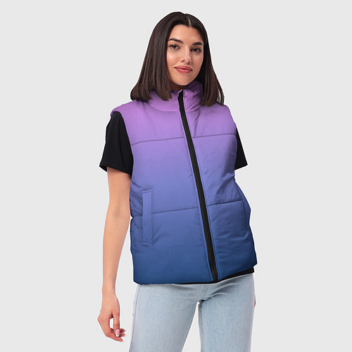Женский жилет PINK-BLUE GRADIENT ГРАДИЕНТ / 3D-Светло-серый – фото 3