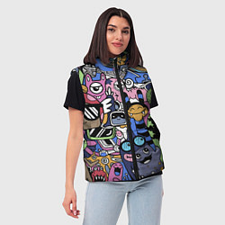 Женский жилет Милые и веселые монстры, цвет: 3D-красный — фото 2