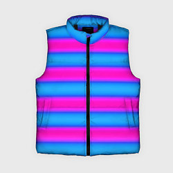 Женский жилет Striped pattern яркий неоновый полосатый узор, цвет: 3D-черный