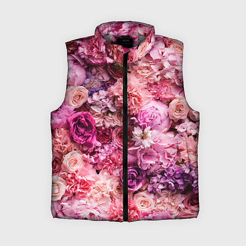Женский жилет BOUQUET OF VARIOUS FLOWERS / 3D-Светло-серый – фото 1