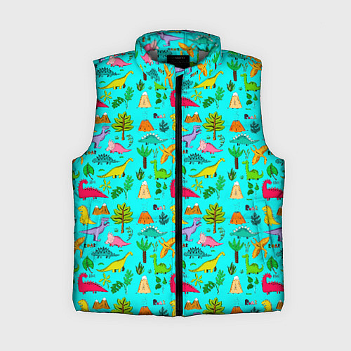 Женский жилет PREHISTORIC ANIMALS / 3D-Светло-серый – фото 1