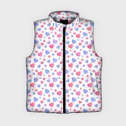 Женский жилет Милые карамельки-сердечки на белом