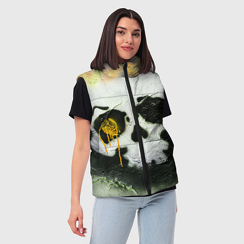 Женский жилет Череп на поверхности в красках - Жёлтый / 3D-Красный – фото 3