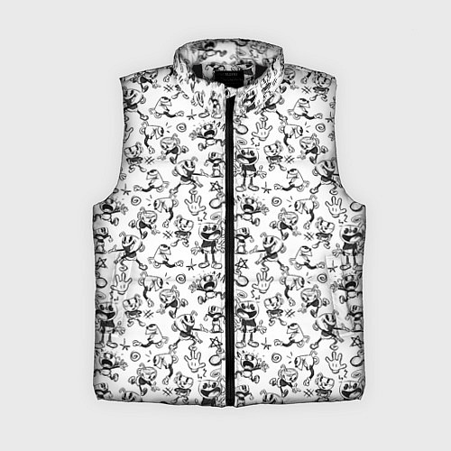 Женский жилет Паттерн Cuphead the delicious last course / 3D-Черный – фото 1