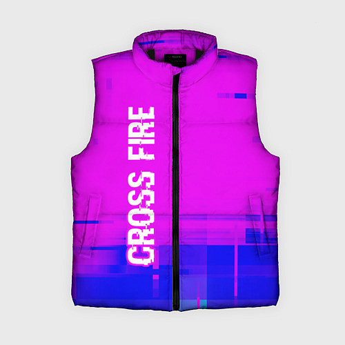 Женский жилет Cross Fire Glitch Text Effect / 3D-Черный – фото 1