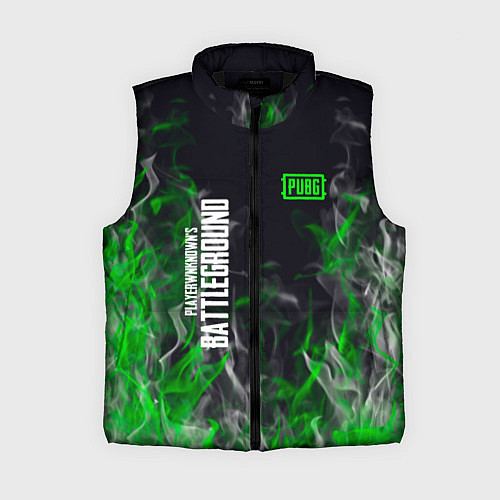 Женский жилет Pubg - зелёное пламя / 3D-Черный – фото 1