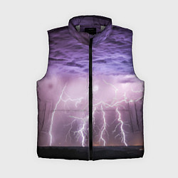 Женский жилет Гроза в ночном небе