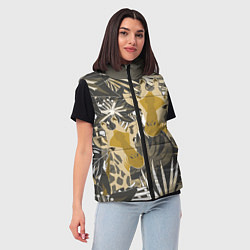 Женский жилет Жирафы в тропиках, цвет: 3D-черный — фото 2