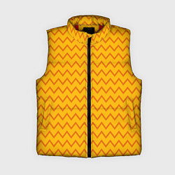 Женский жилет Оранжевые линии зиг-заги, цвет: 3D-красный
