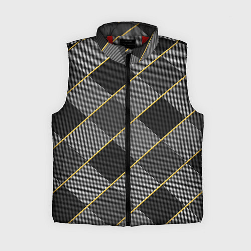 Женский жилет Серебром в клетку / 3D-Красный – фото 1